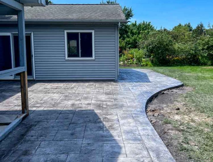 flat stone patio of a house